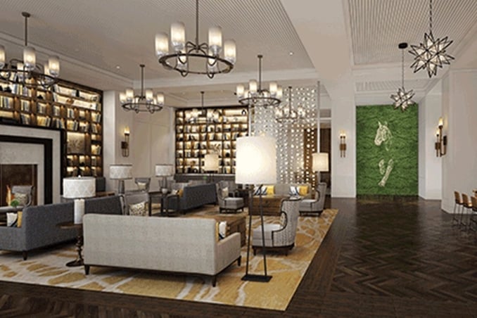 Rendering of lobby area at The Hotel at Avalon